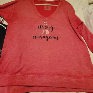 Lane Bryant Livi Activewear Pink Breast Cancer awareness sweatshirt 18/20